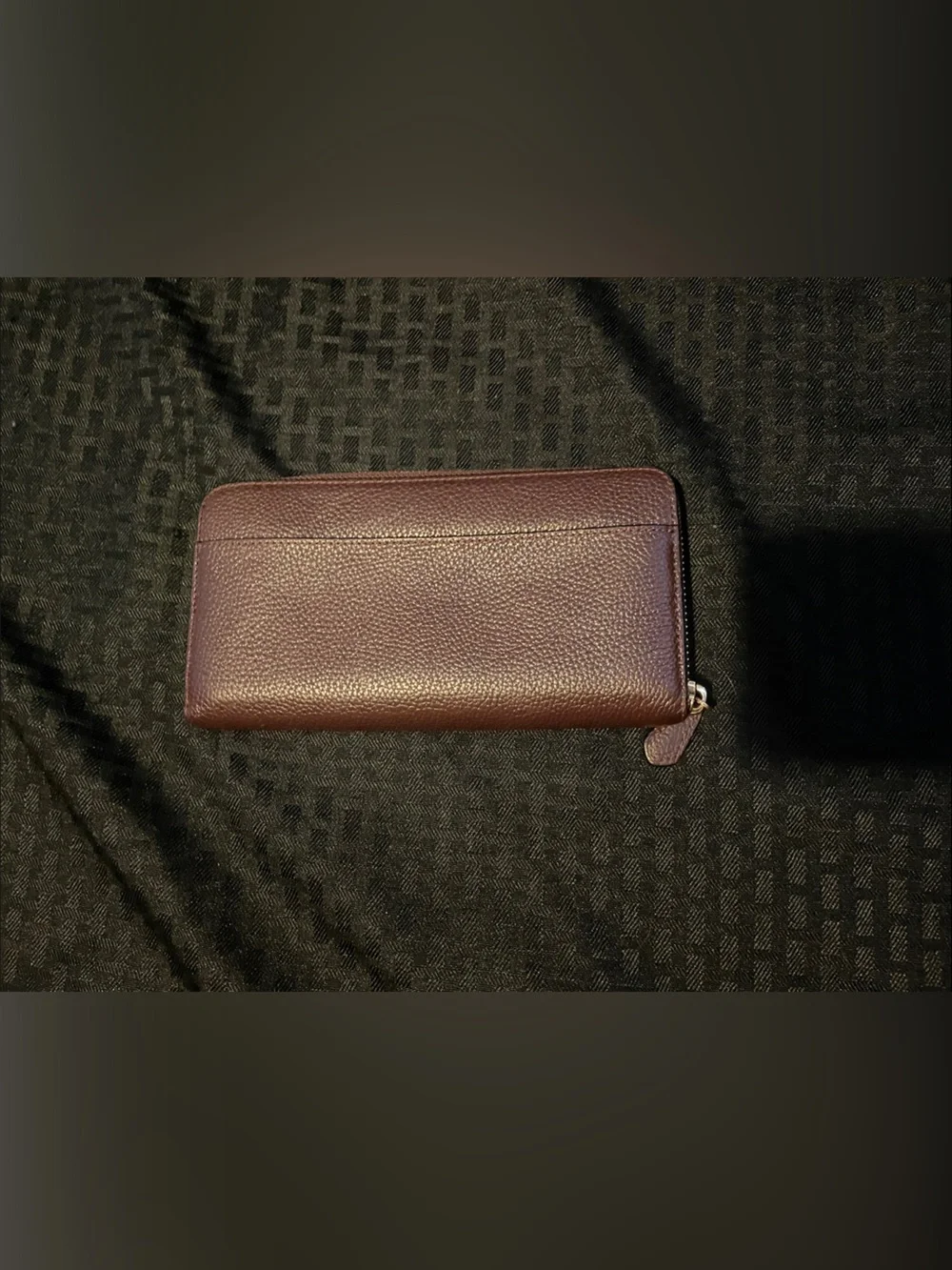 Coach Pebbled Zip Around Wallet — Plum/ like new